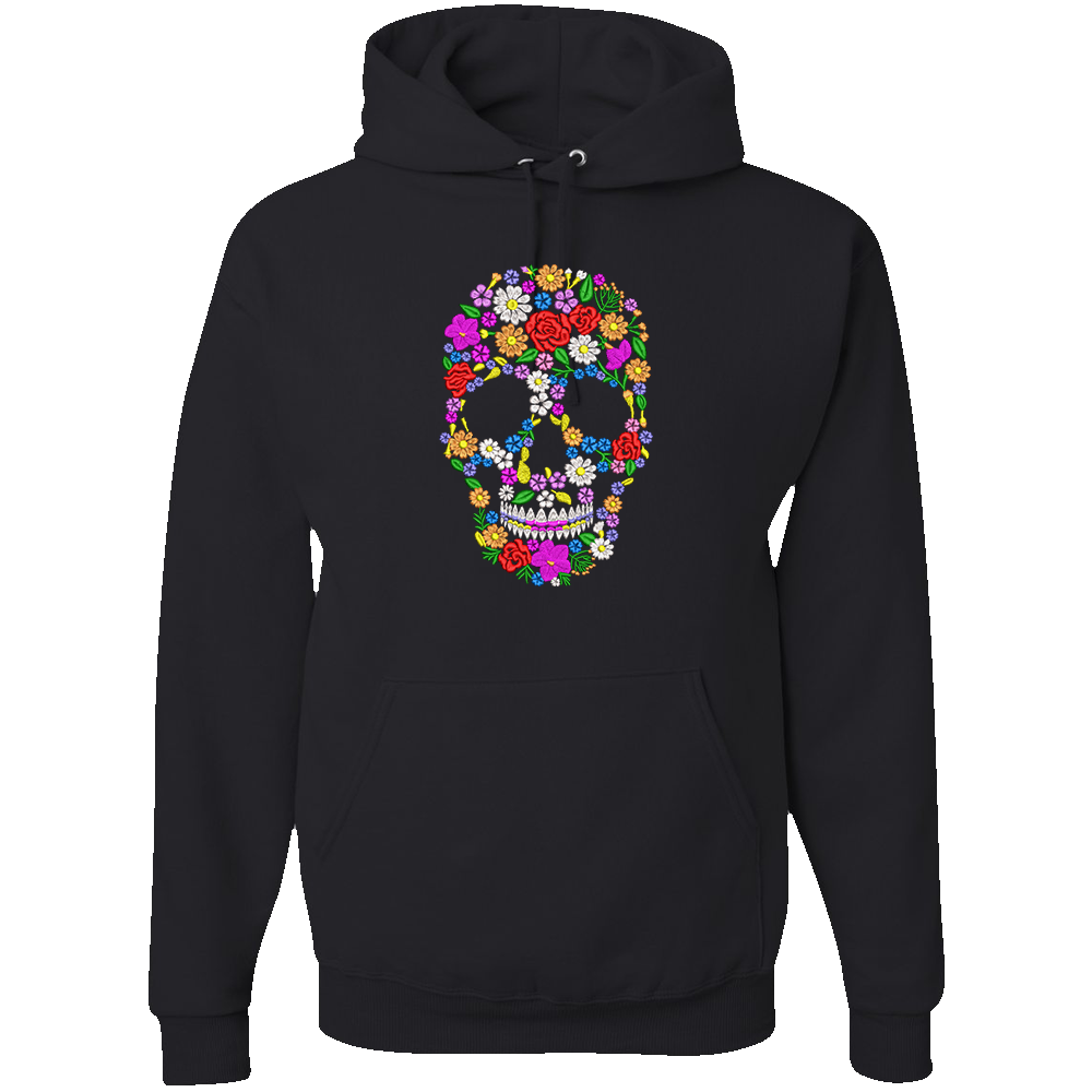 Floral Skull - Embroidered Hoodie