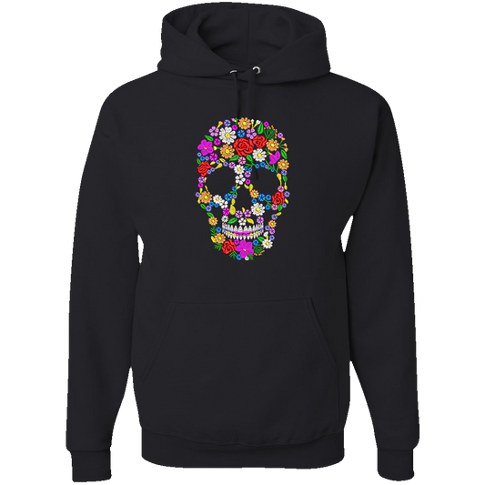 Floral Skull  - Embroidered Hoodie