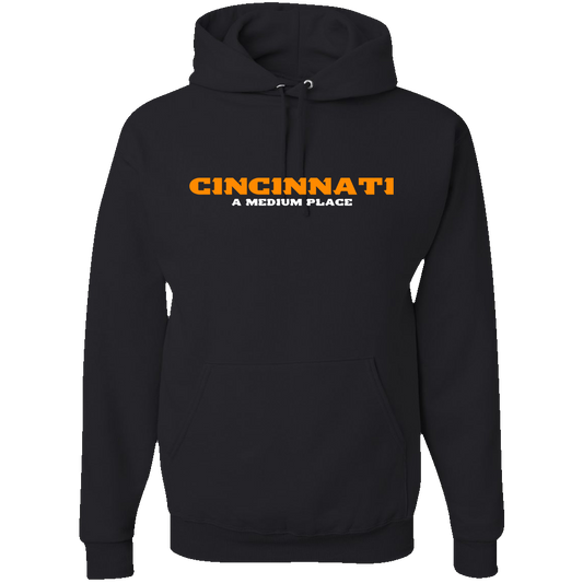 Cincinnati - A Medium Place - Orange - Embroidered Hoodie